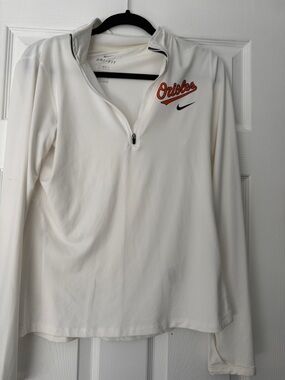 Nike Women’s White Orioles Dri-FIT Quarter Zip Pullover